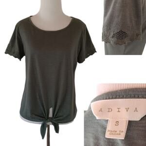 Adiva Lacey Tie Front Shirt